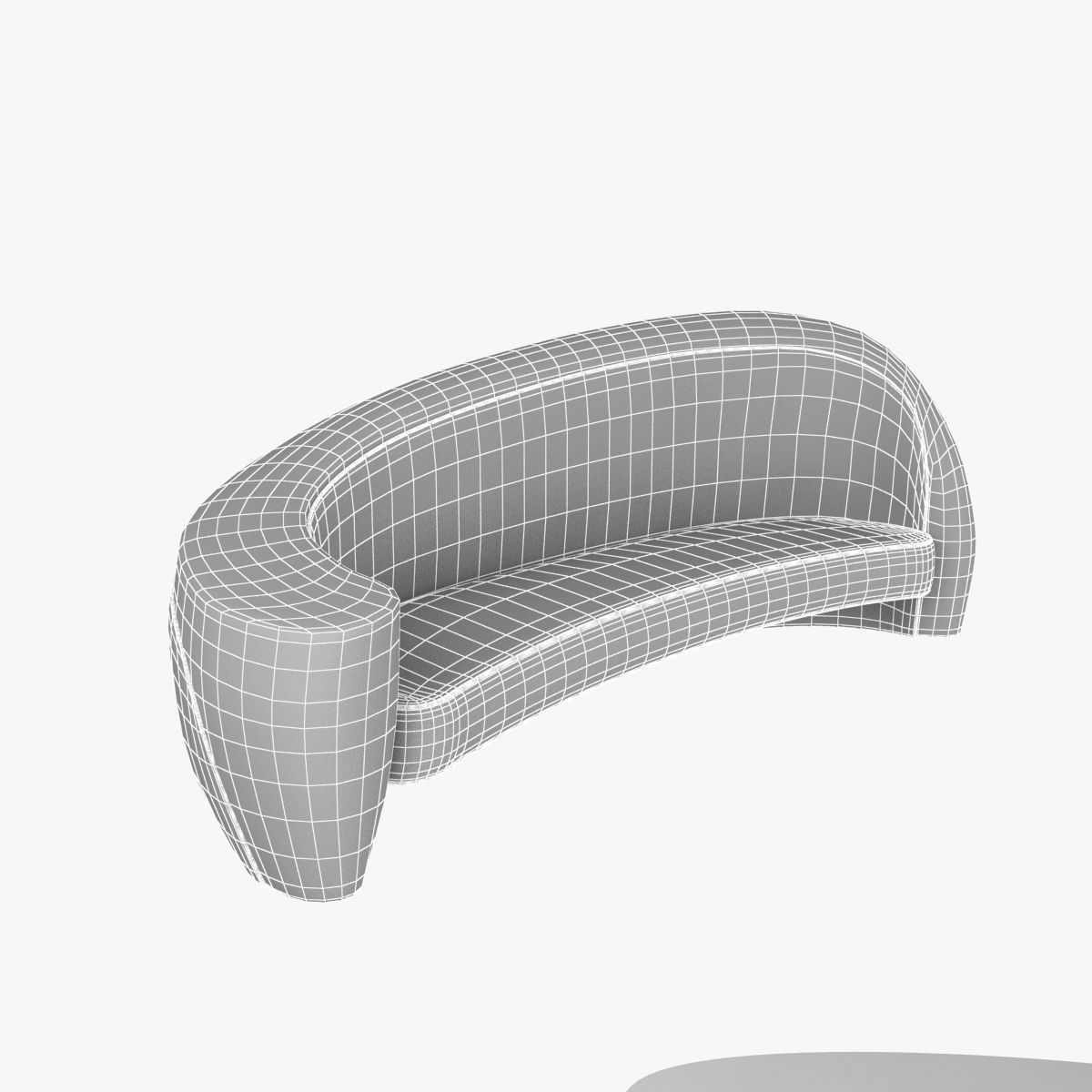 holly hunt vladimir kagan sofa and tables 3D model_13