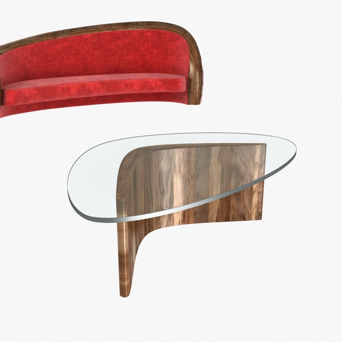 holly hunt vladimir kagan sofa and tables 3D model_8