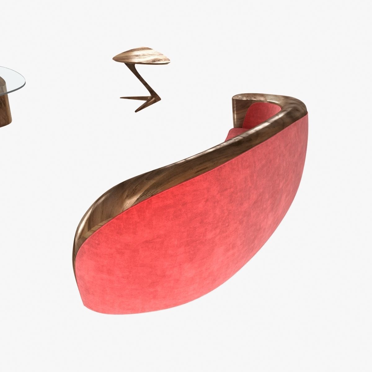 holly hunt vladimir kagan sofa and tables 3D model_3