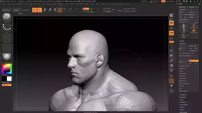 buff male white 3D model low poly Low-poly 3D model