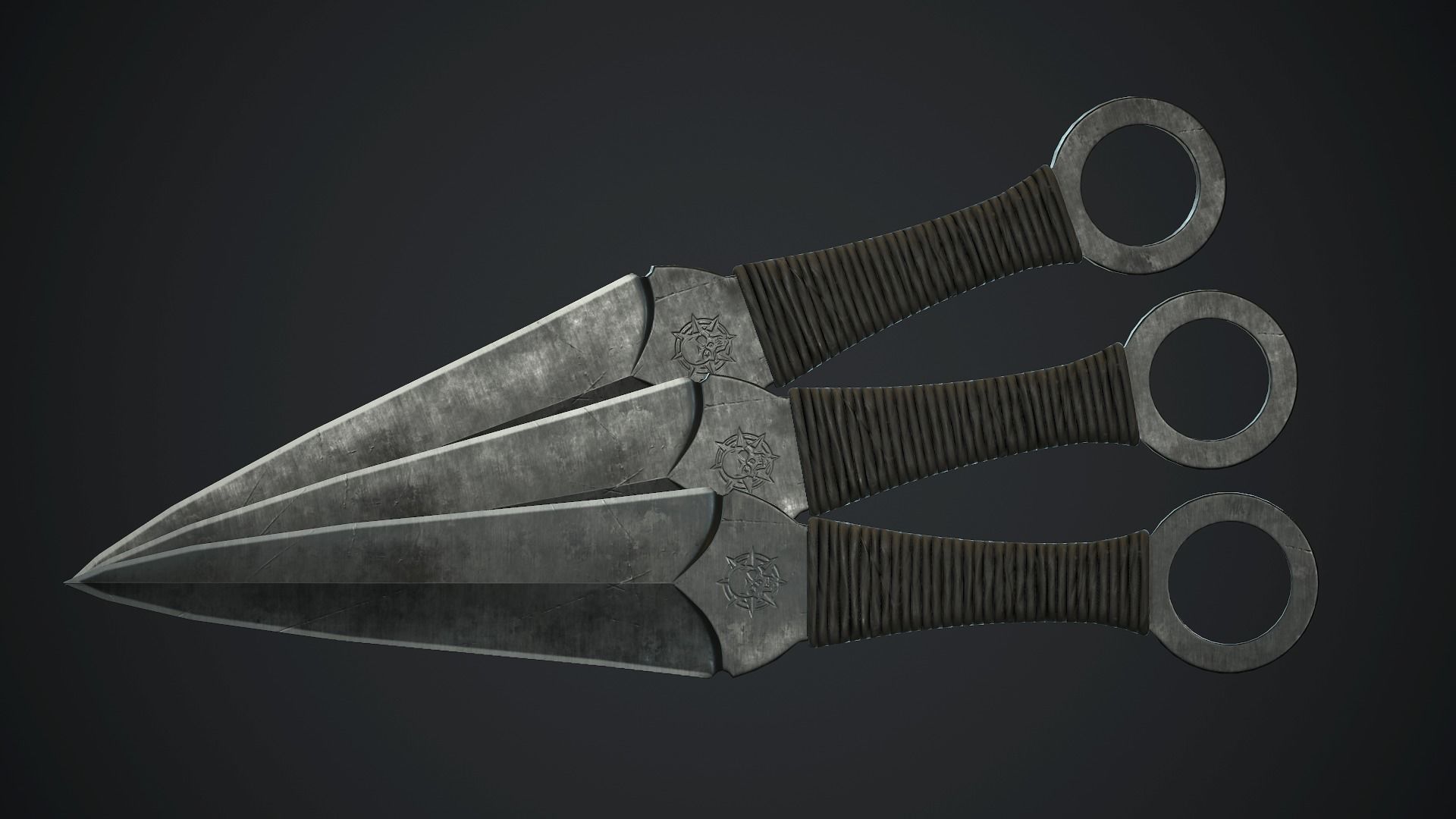 Throwing Knife PBR Game Ready Low-poly 3D model_2
