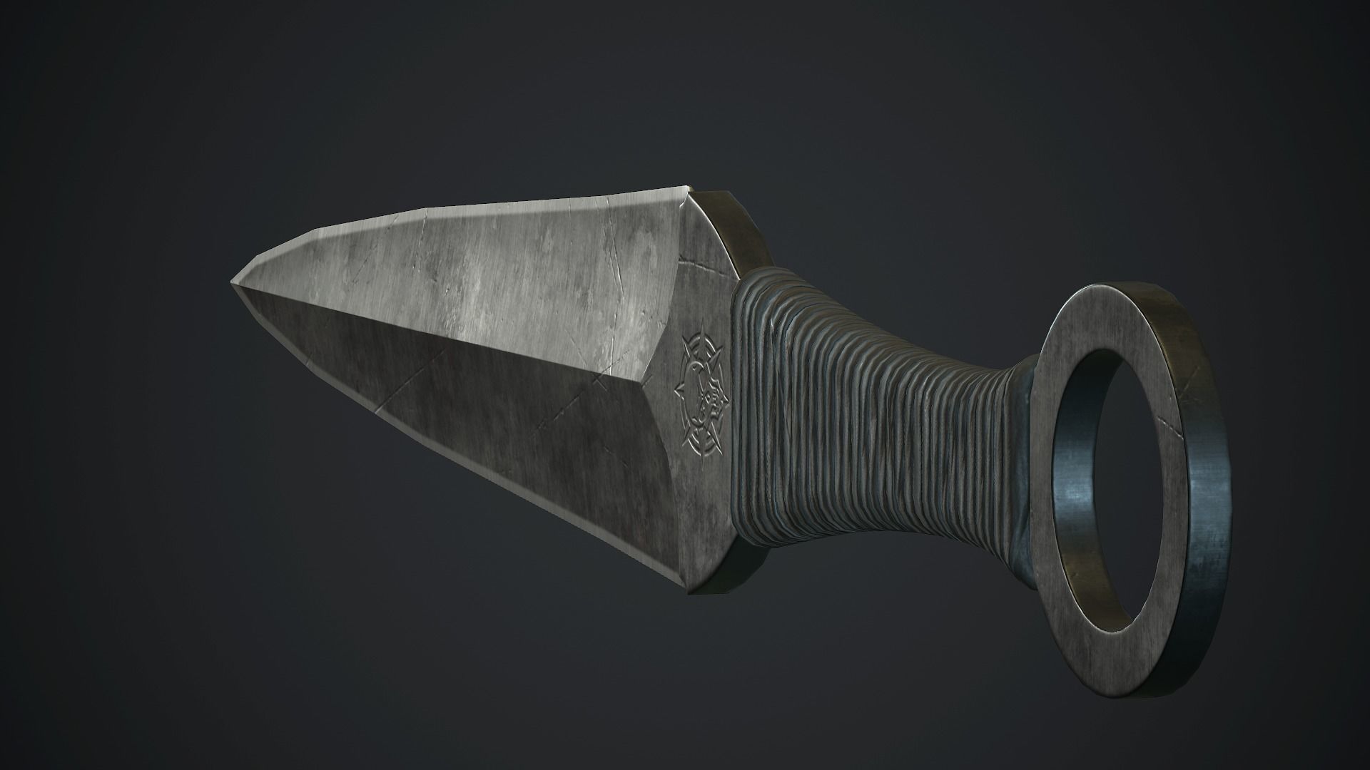Throwing Knife PBR Game Ready Low-poly 3D model_15