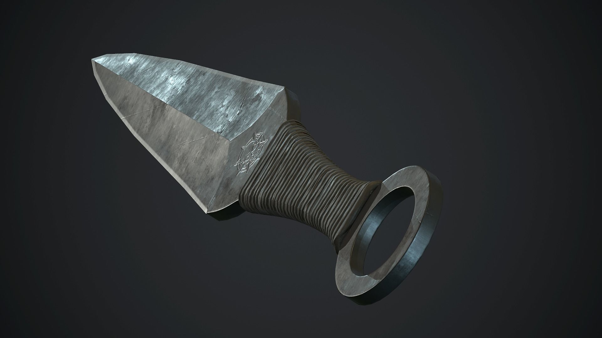 Throwing Knife PBR Game Ready Low-poly 3D model_10