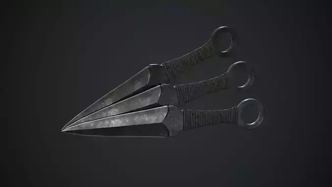 Throwing Knife PBR Game Ready Low-poly 3D model