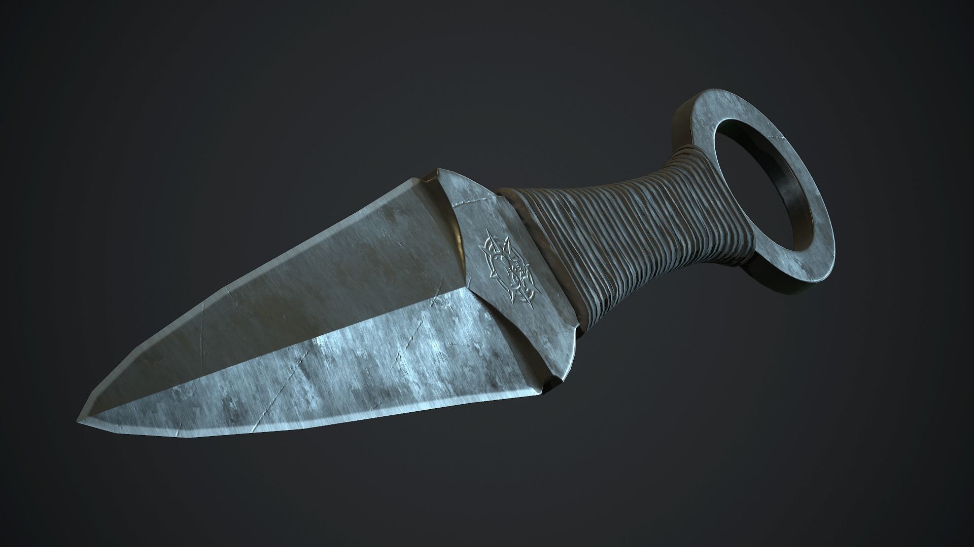 Throwing Knife PBR Game Ready Low-poly 3D model_9