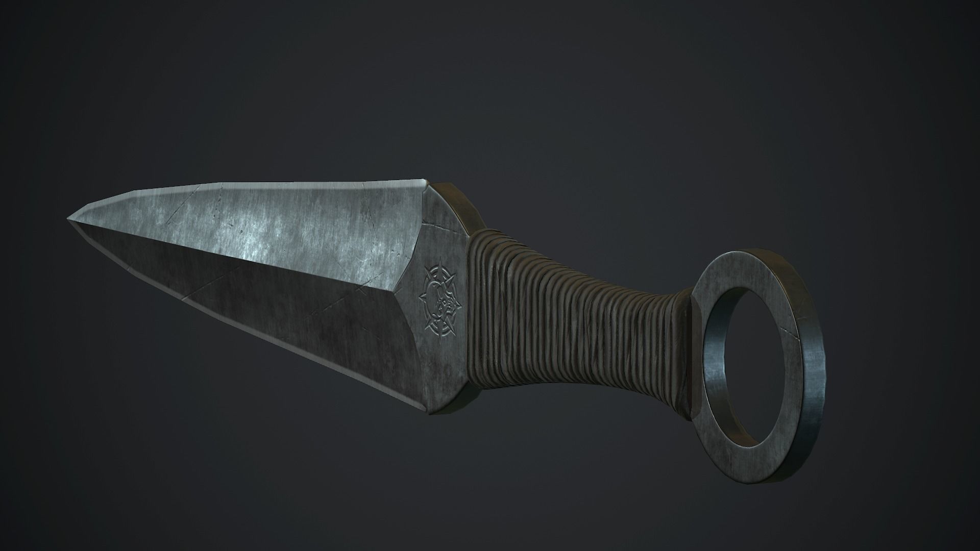Throwing Knife PBR Game Ready Low-poly 3D model_7