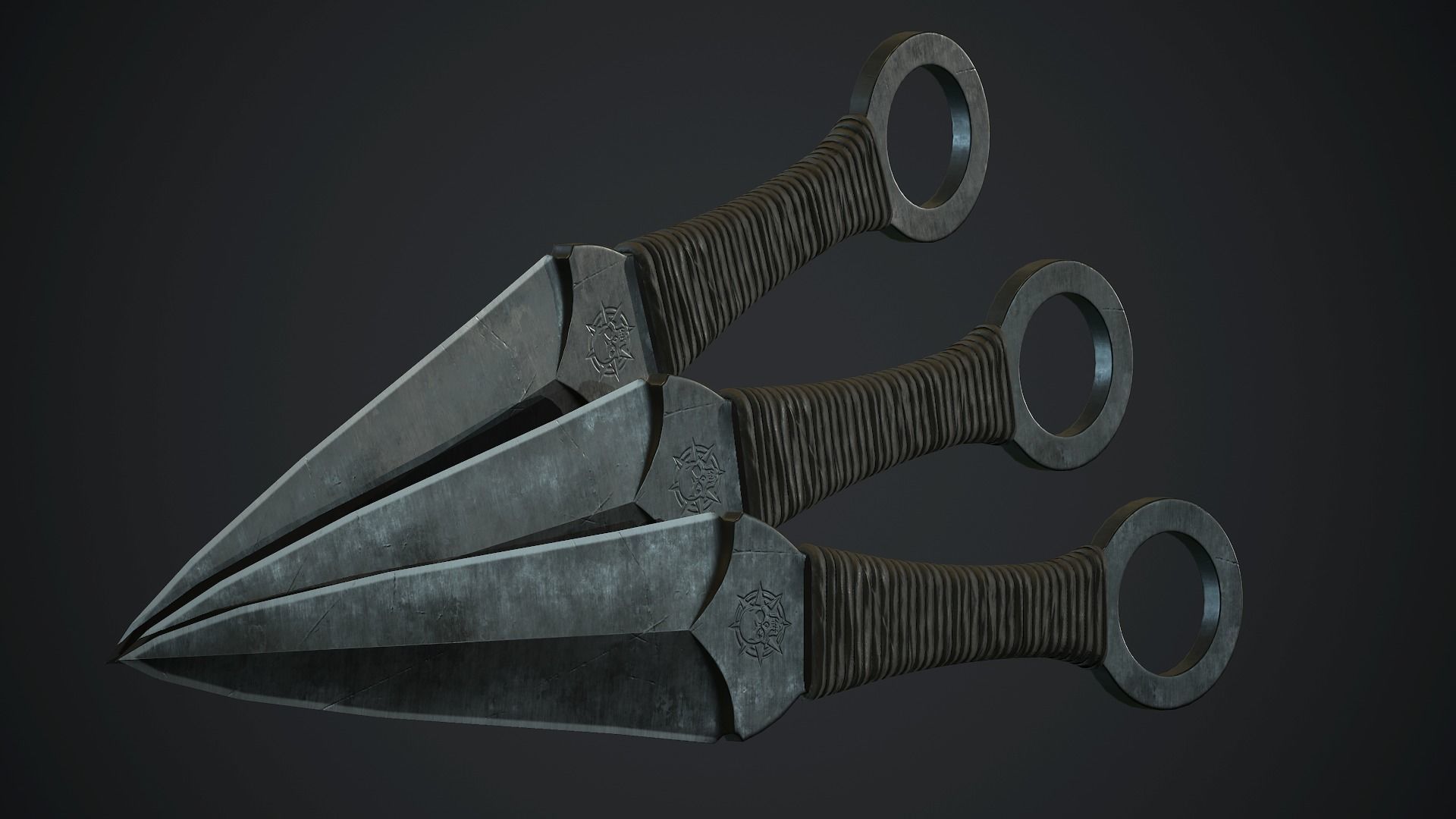 Throwing Knife PBR Game Ready Low-poly 3D model_3