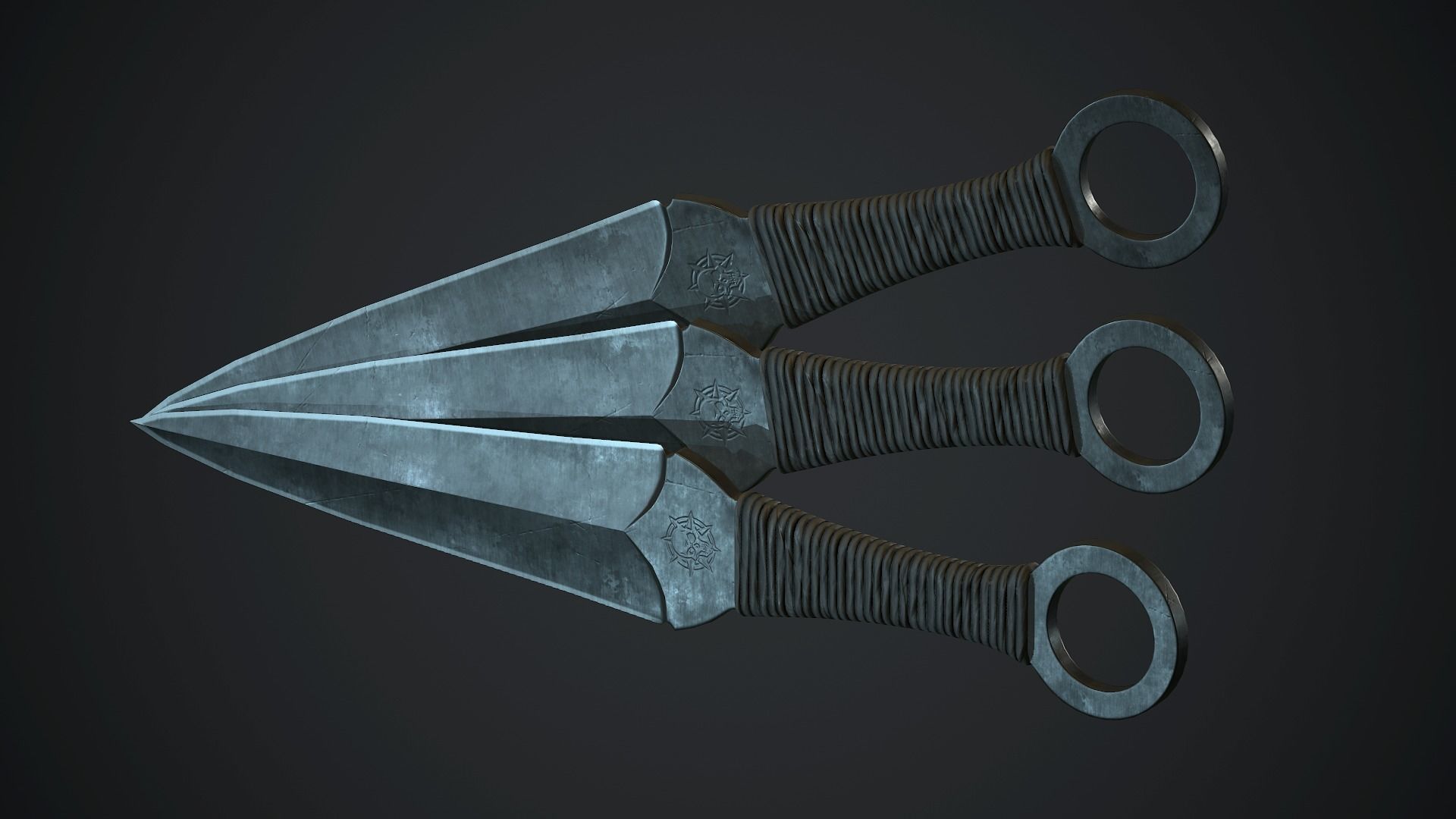 Throwing Knife PBR Game Ready Low-poly 3D model_4