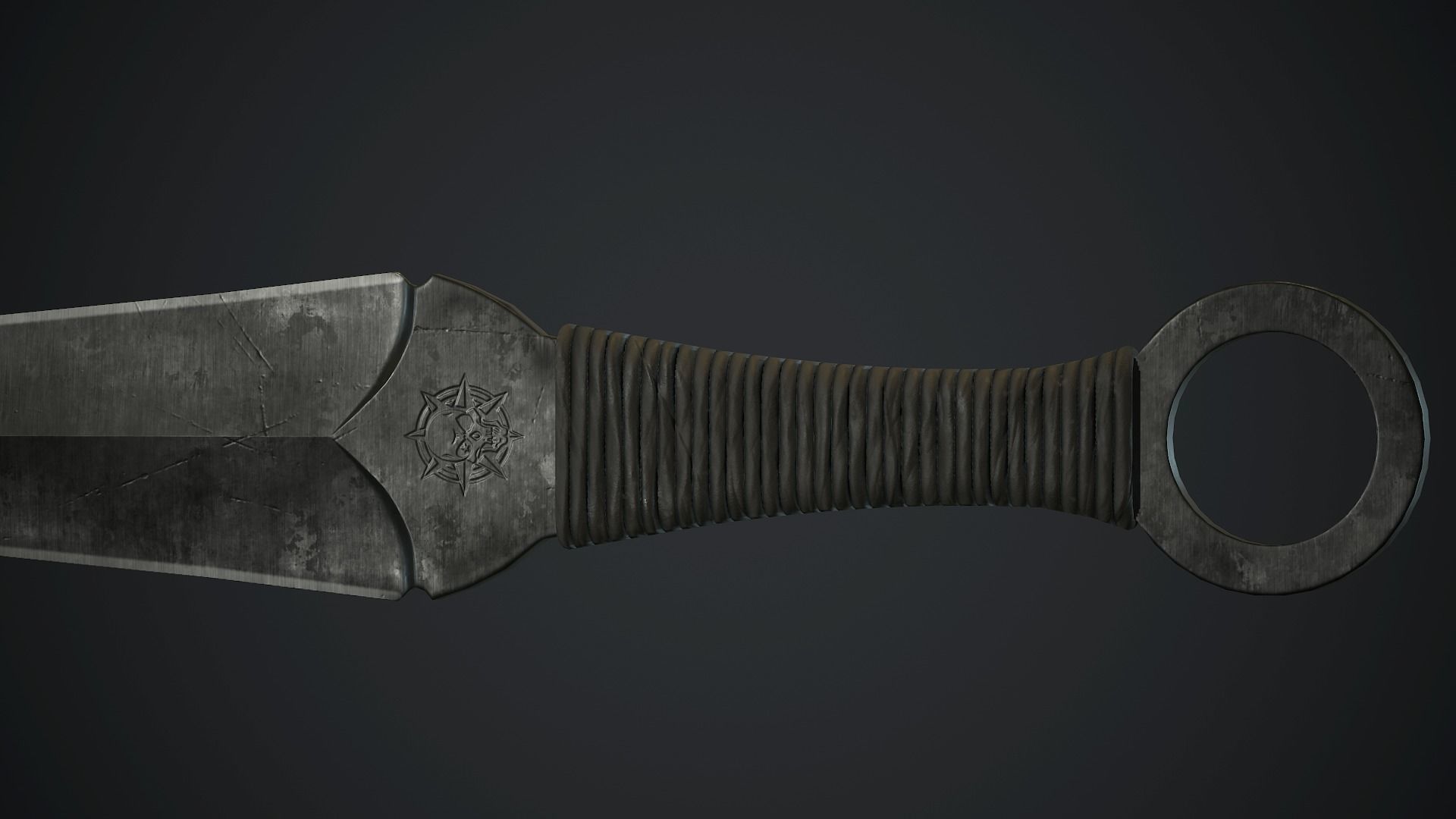 Throwing Knife PBR Game Ready Low-poly 3D model_14