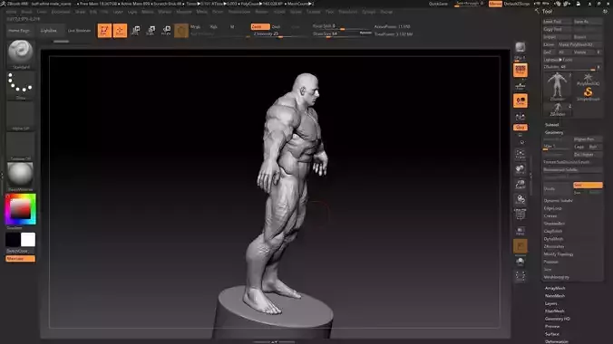 hulk like male white low poly Low-poly 3D model