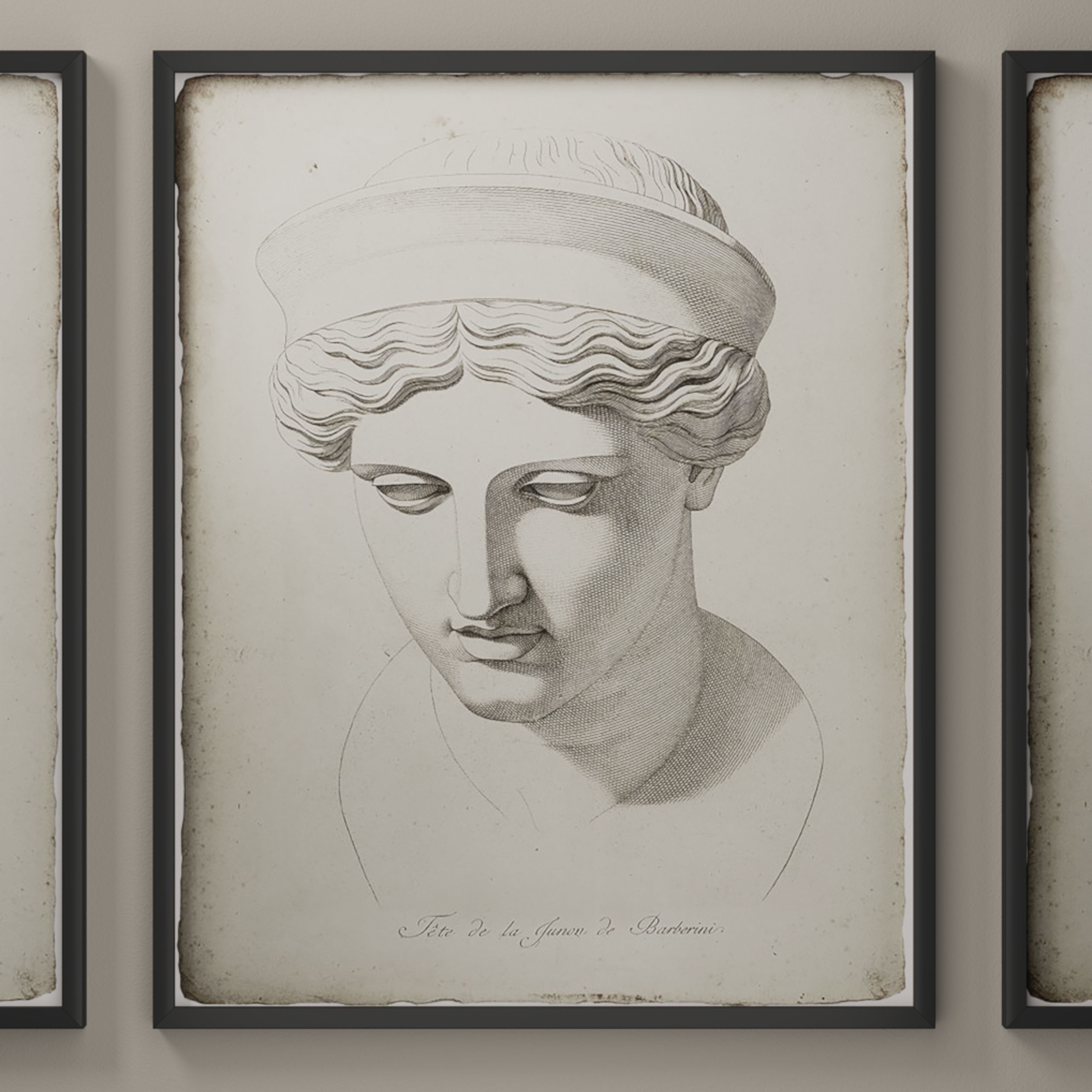 Restoration Hardware  18TH C ENGRAVING OF ANCIENT GREEK SCULPTUR 3D model_5