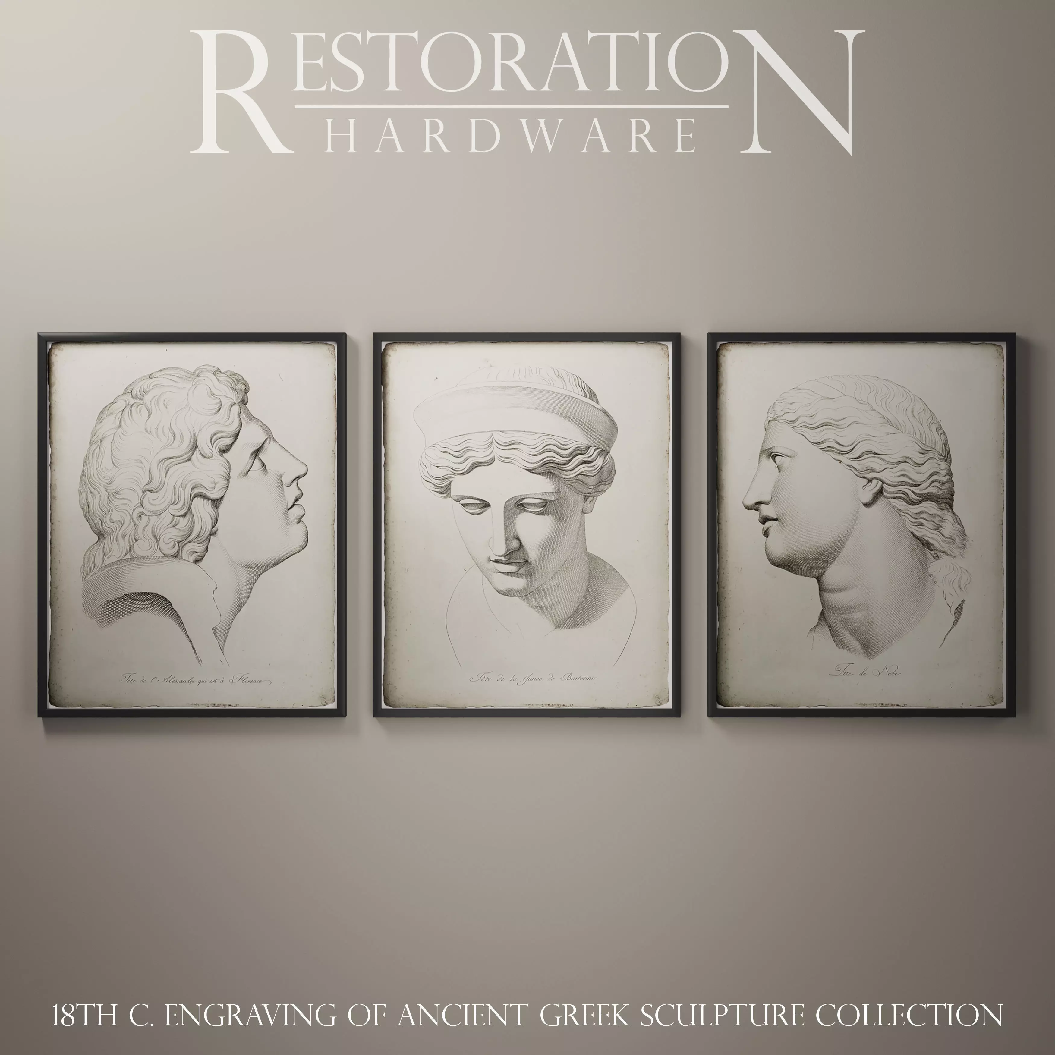 Restoration Hardware  18TH C ENGRAVING OF ANCIENT GREEK SCULPTUR 3D model_0