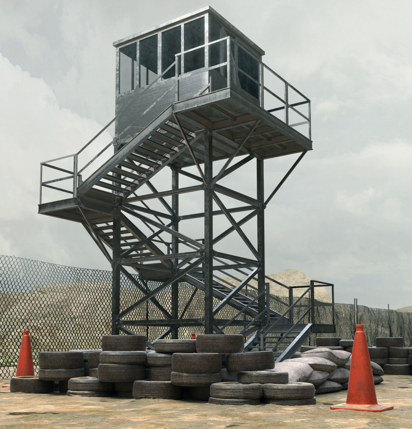 Military Camp Elements 3D model_2