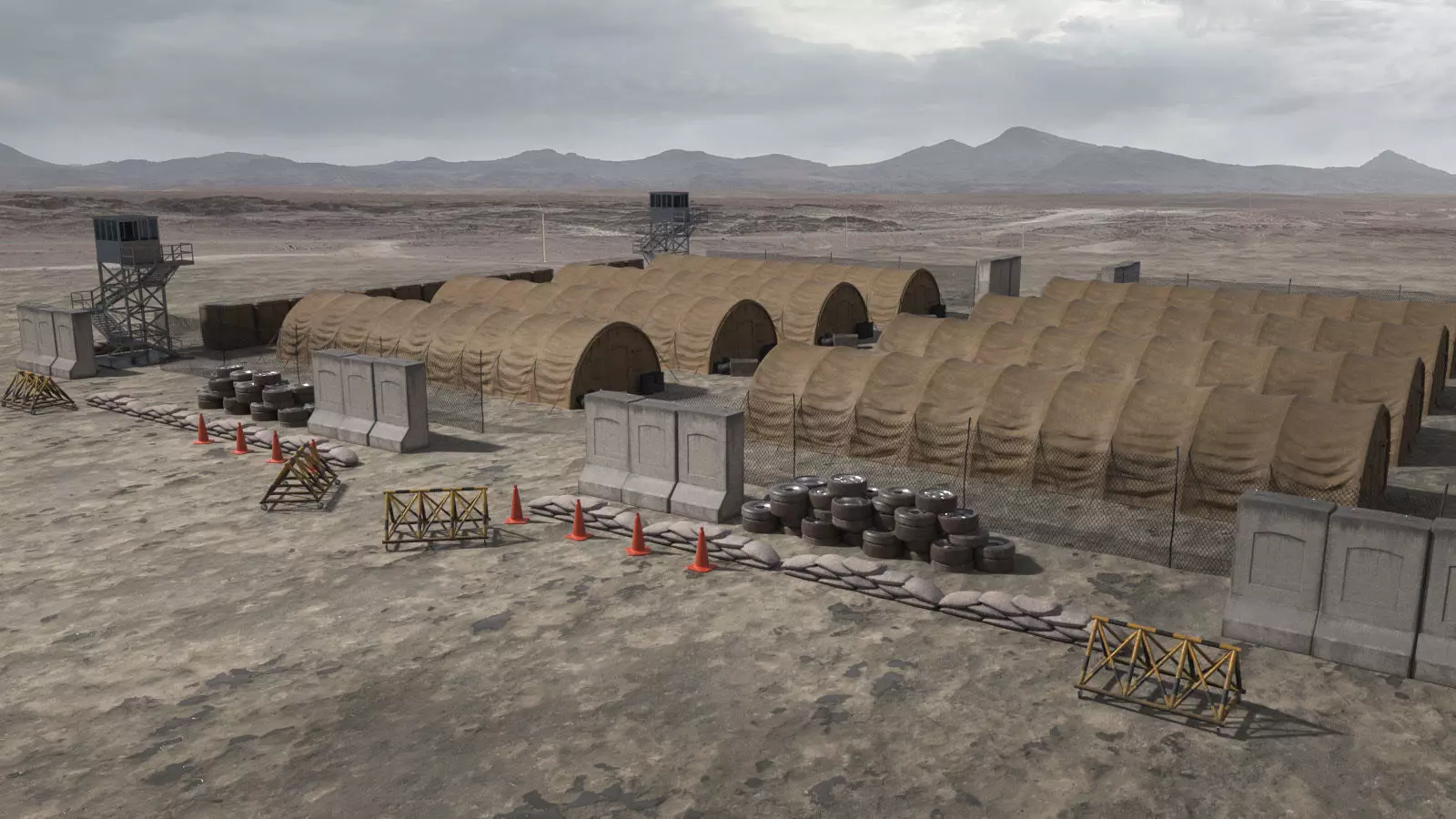 Military Camp Elements 3D model_0