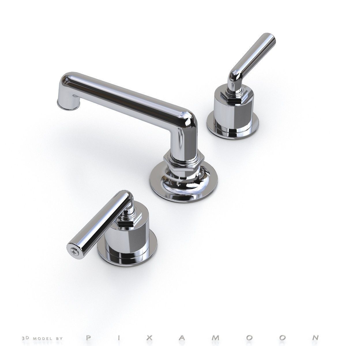 Waterworks Henry Faucet with Lever Handles 3D Model .max .obj .3ds .fbx