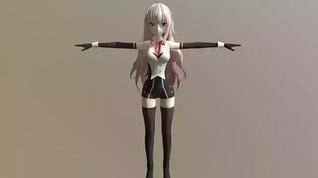 Kelly - Rigged Anime Character  Low-poly 3D model