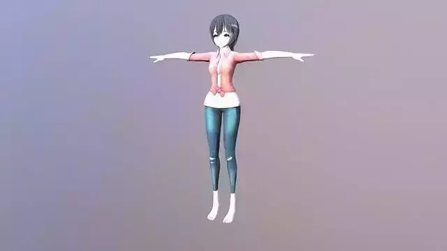 Brenda Casual - Rigged Anime Character  Low-poly 3D model