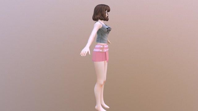 Janet - Rigged Anime Character  Low-poly 3D model_3