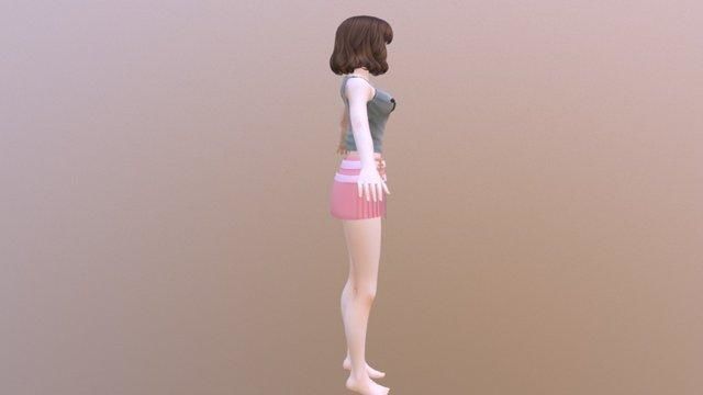 Janet - Rigged Anime Character  Low-poly 3D model_14