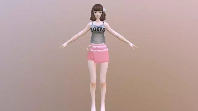 Janet - Rigged Anime Character  Low-poly 3D model_0