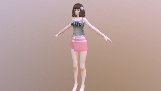 Janet - Rigged Anime Character  Low-poly 3D model_2