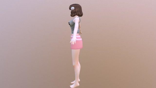 Janet - Rigged Anime Character  Low-poly 3D model_7