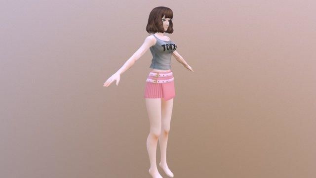 Janet - Rigged Anime Character  Low-poly 3D model_4