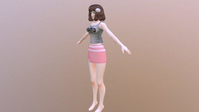 Janet - Rigged Anime Character  Low-poly 3D model_6