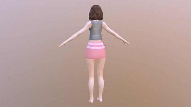 Janet - Rigged Anime Character  Low-poly 3D model_10