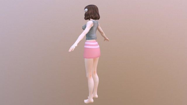 Janet - Rigged Anime Character  Low-poly 3D model_9