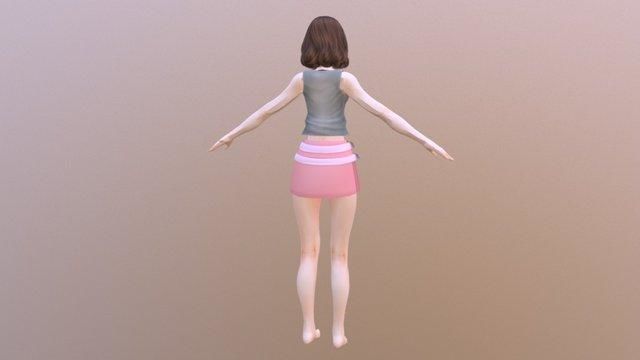 Janet - Rigged Anime Character  Low-poly 3D model_12