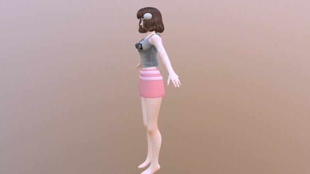 Janet - Rigged Anime Character  Low-poly 3D model_11