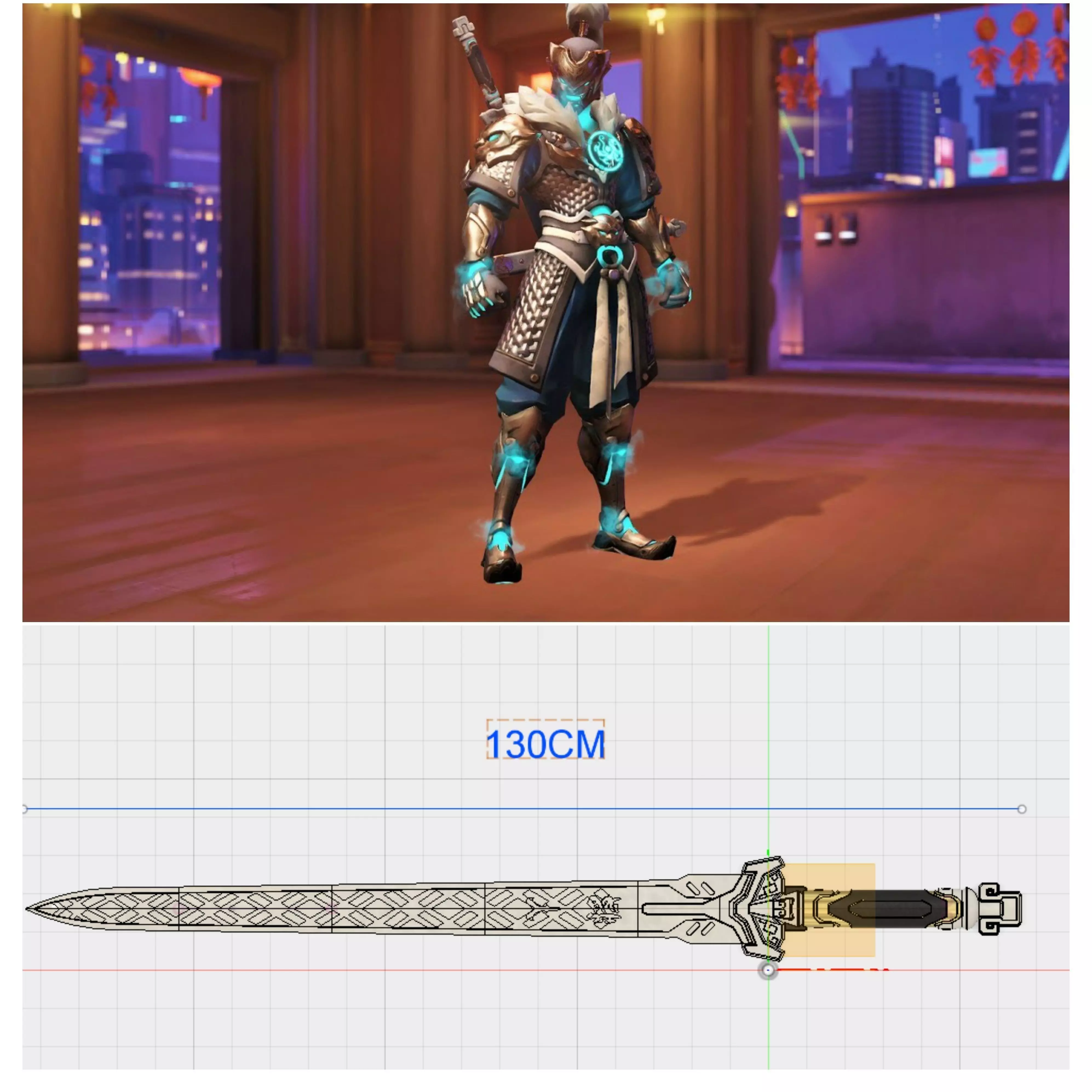 Baihu Genji s long sword 3D print model_0