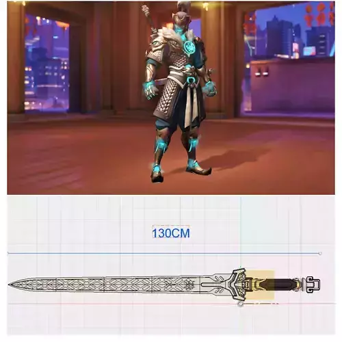 Baihu Genji s long sword 3D print model