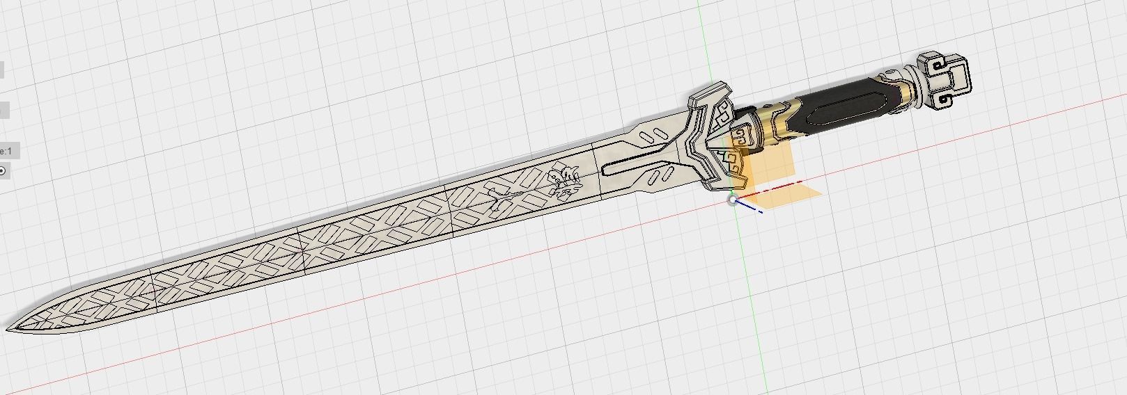 Baihu Genji s long sword 3D print model_1
