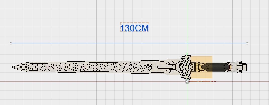 Baihu Genji s long sword 3D print model_3