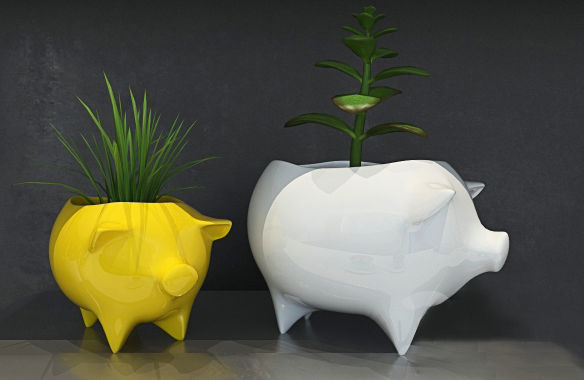 Kitchen set two pig planters 3D model_3