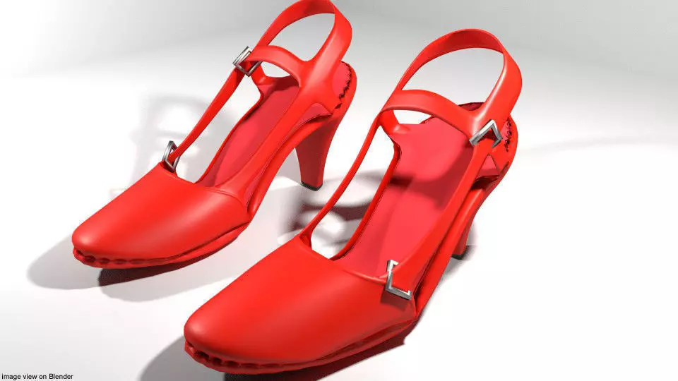 High-heeled Shoe - Type 5 3D model_0