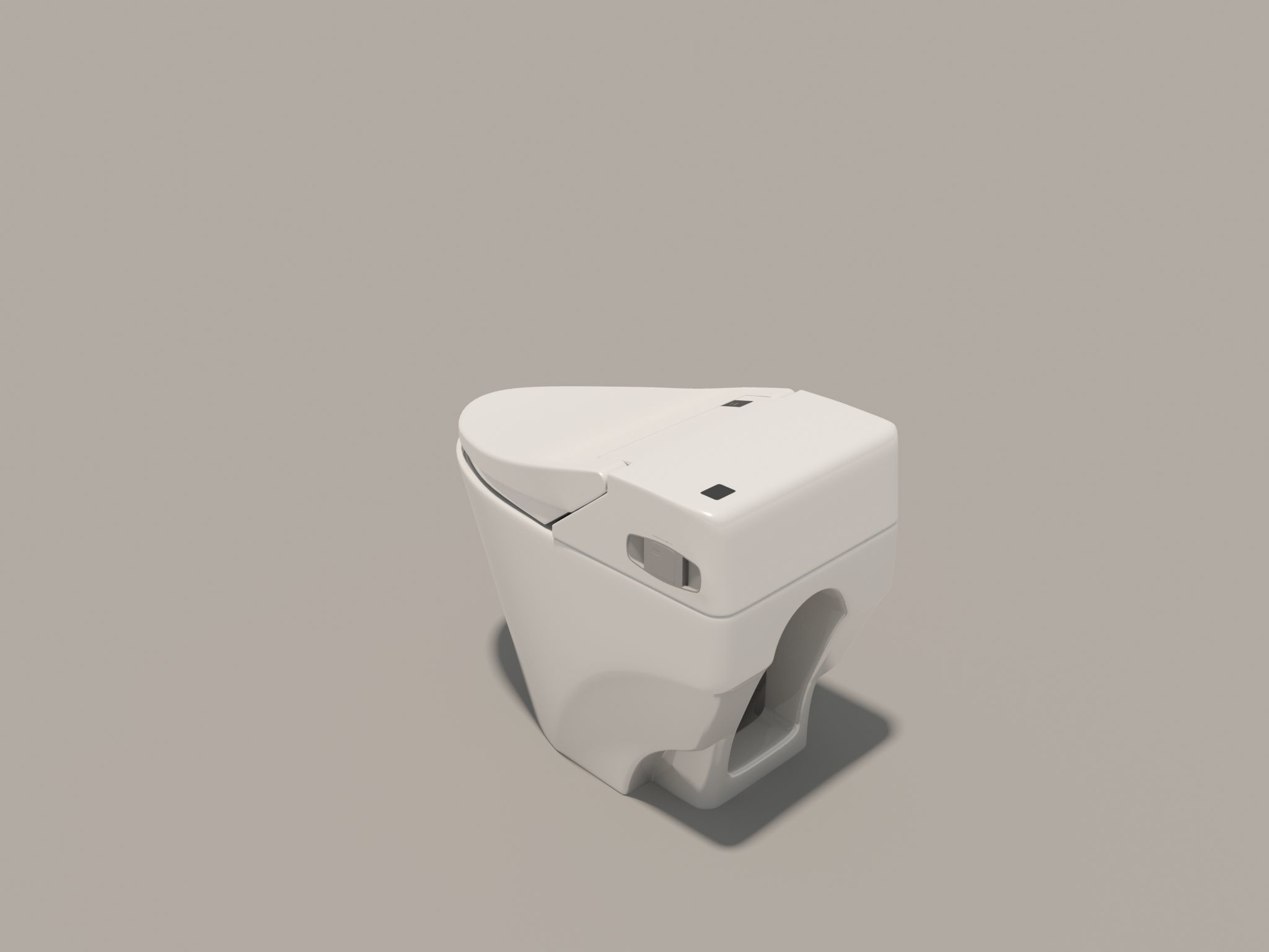 Toilet Bowl with Bidet 3D model_2