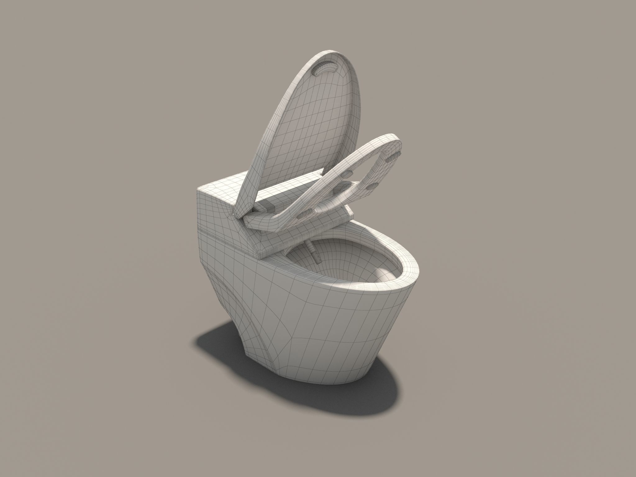 Toilet Bowl with Bidet 3D model_11