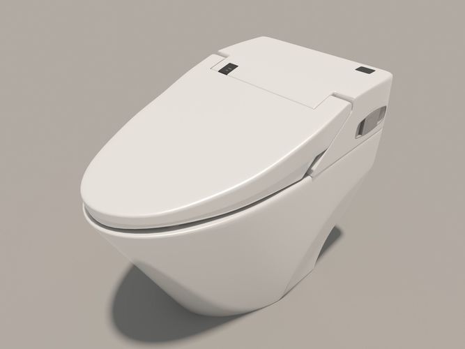 Toilet Bowl with Bidet 3D model