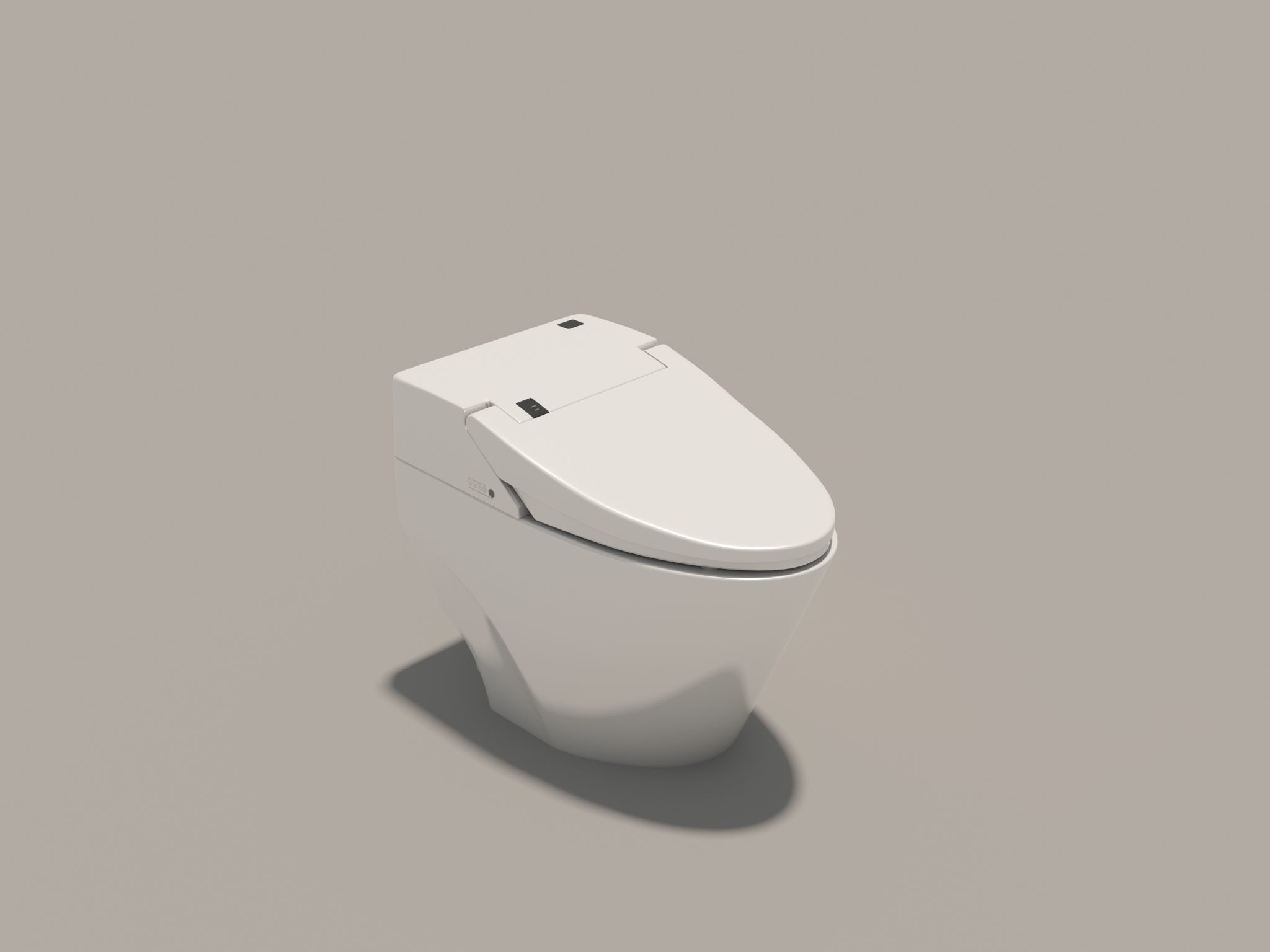 Toilet Bowl with Bidet 3D model_3