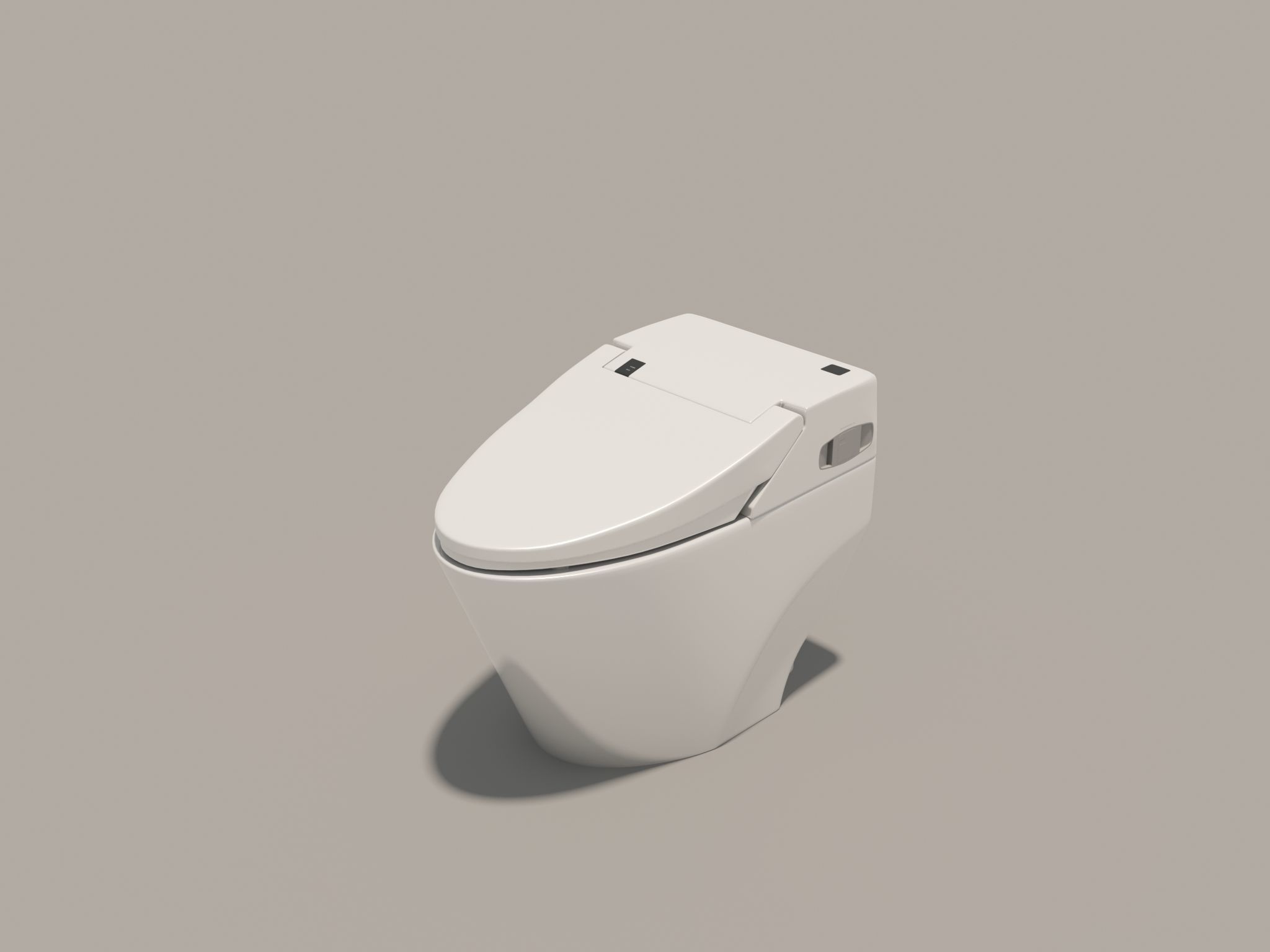 Toilet Bowl with Bidet 3D model_1