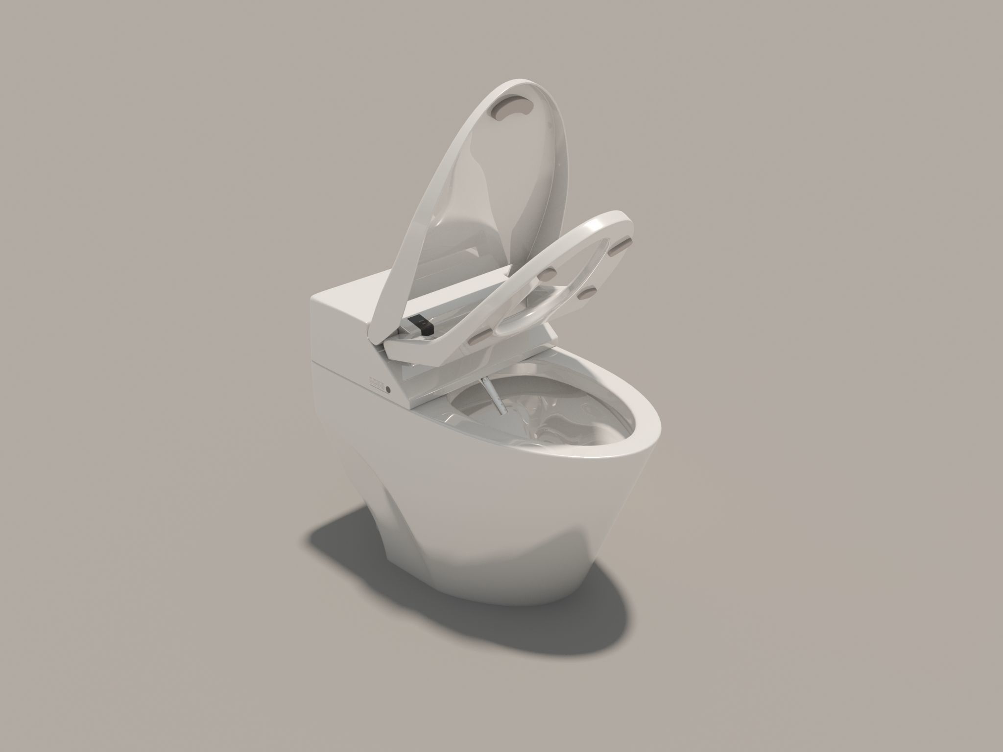 Toilet Bowl with Bidet 3D model_5