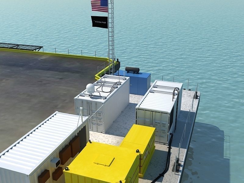 Barge floating platform 3D model_9