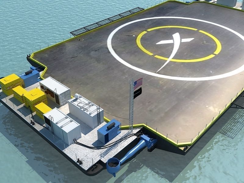 Barge floating platform 3D model_4