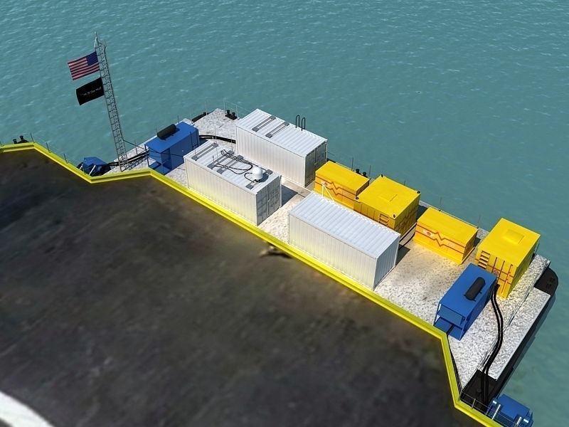 Barge floating platform 3D model_6