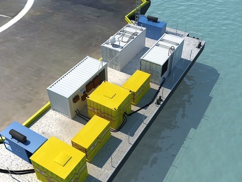 Barge floating platform 3D model_7