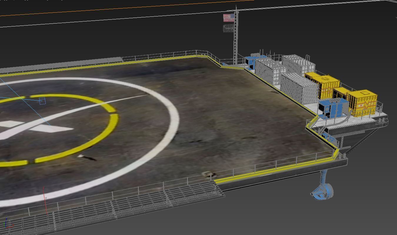 Barge floating platform 3D model_10