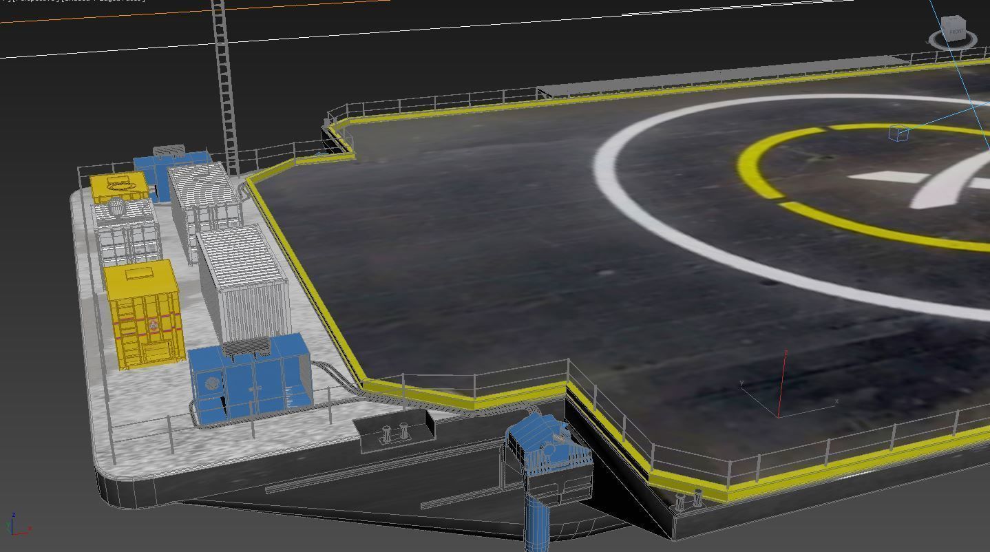 Barge floating platform 3D model_11